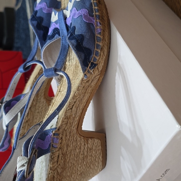Ramon Tenza Blue and Purple Espadrilles with Wedge Heel Sz 7 - Picture 3 of 9